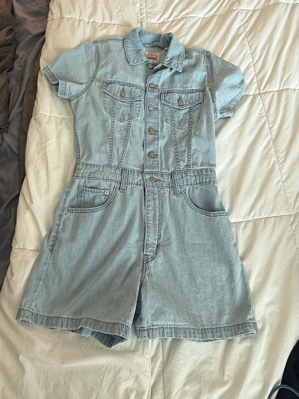 Levi's Light Blue Denim Short Sleeve Romper